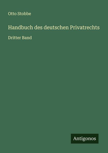 Produktbild: Handbuch des deutschen Privatrechts