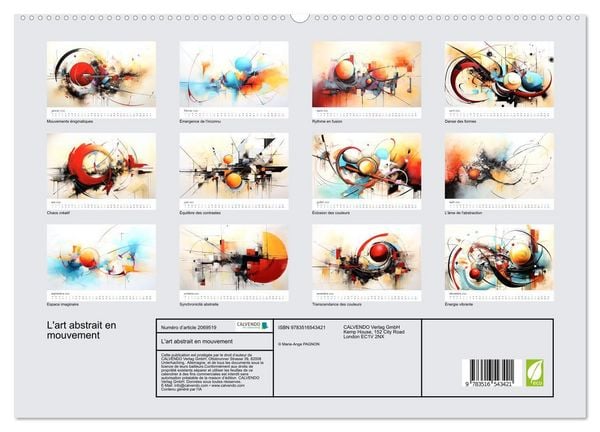 Produktbild: L'art abstrait en mouvement (Calendrier mural 2026 DIN A2 vertical) calendrier de bureau