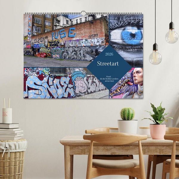 Produktbild: Streetart-Kunst, die die Stra&szlig;en Londons atmen l&auml;sst (Wandkalender 2026 DIN A2 quer), CALVENDO Monatskalender