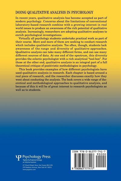 Produktbild: Doing Qualitative Analysis In Psychology