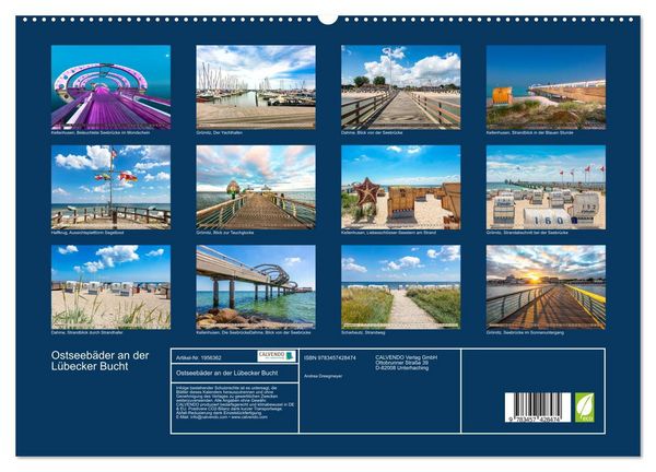 Produktbild: Ostseeb&auml;der an der L&uuml;becker Bucht (hochwertiger Premium Wandkalender 2026 DIN A2 quer), Kunstdruck in Hochglanz