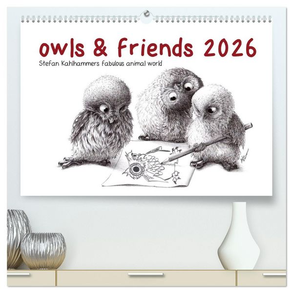 Produktbild: owls & friends 2026 (High Quality Premium Wall Calendar 2026 DIN A2 landscape),CALVENDO 12 Month Wall Calendar