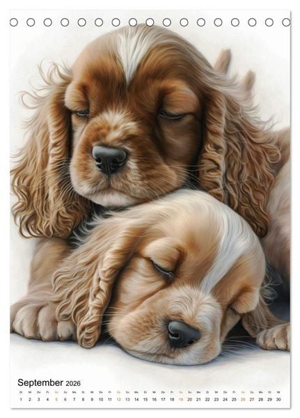 Produktbild: Cocker Spaniel - ein Hund f&uuml;r die Familie (Tischkalender 2026 DIN A5 hoch), CALVENDO Monatskalender