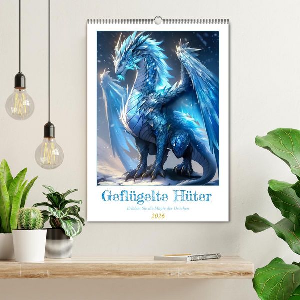 Produktbild: Gefl&uuml;gelte H&uuml;ter - Erleben Sie die Magie der Drachen (Wandkalender 2026 DIN A2 hoch), CALVENDO Monatskalender