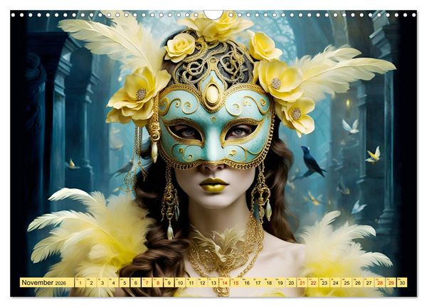 Produktbild: Maskerade Deluxe (Wandkalender 2026 DIN A3 quer), CALVENDO Monatskalender