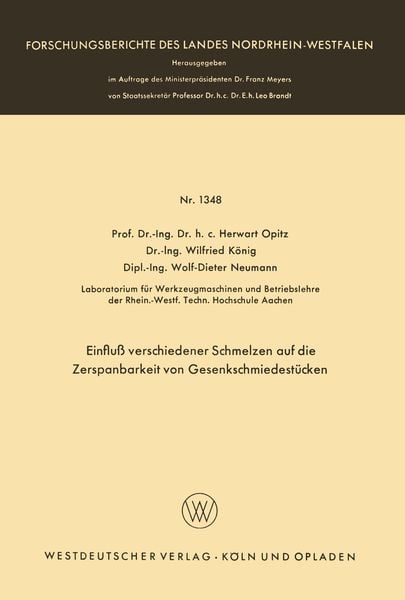 Produktbild: Einflu&szlig; verschiedener Schmelzen auf die Zerspanbarkeit von Gesenkschmiedest&uuml;cken