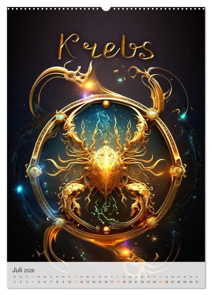 Produktbild: Fantasievolle Sternzeichen (hochwertiger Premium Wandkalender 2026 DIN A2 hoch), Kunstdruck in Hochglanz