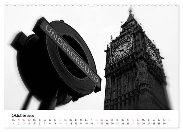 Produktbild: London (Wandkalender 2026 DIN A2 quer), CALVENDO Monatskalender