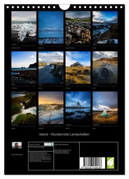 Produktbild: Island - Wundervolle Landschaften (Wandkalender 2026 DIN A4 hoch), CALVENDO Monatskalender