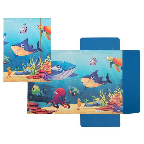Idena Sammelmappe Meerestiere mit Gummizug 400g/m² DIN A3