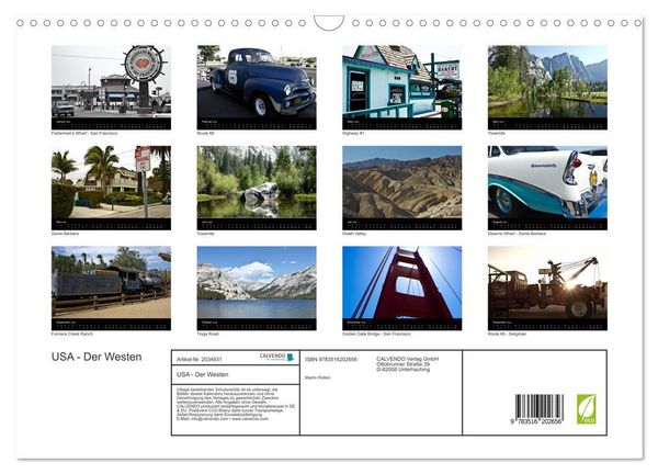 Produktbild: USA - Der Westen (Wandkalender 2026 DIN A3 quer), CALVENDO Monatskalender