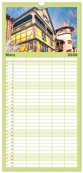 Produktbild: Familienplaner 2026 - Das malerische Colmar im Elsass mit 5 Spalten (Wandkalender, 21 x 45 cm) CALVENDO