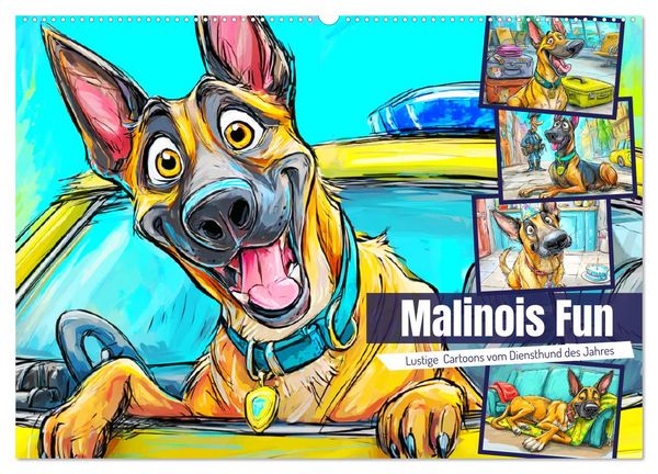 Produktbild: Malinois Fun. Lustige Cartoons vom Diensthund des Jahres! (Wandkalender 2026 DIN A2 quer), CALVENDO Monatskalender