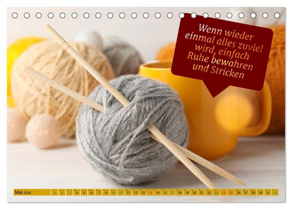 Produktbild: WOLLE Stricken ist eine Passion (Tischkalender 2026 DIN A5 quer), CALVENDO Monatskalender