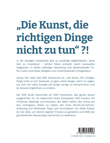 Produktbild: OKR - Die Kunst die richtigen Dinge nicht zu tun