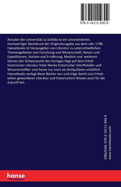 Annalen der Universität zu Schilda