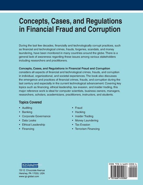 Produktbild: Concepts, Cases, and Regulations in Financial Fraud and Corruption