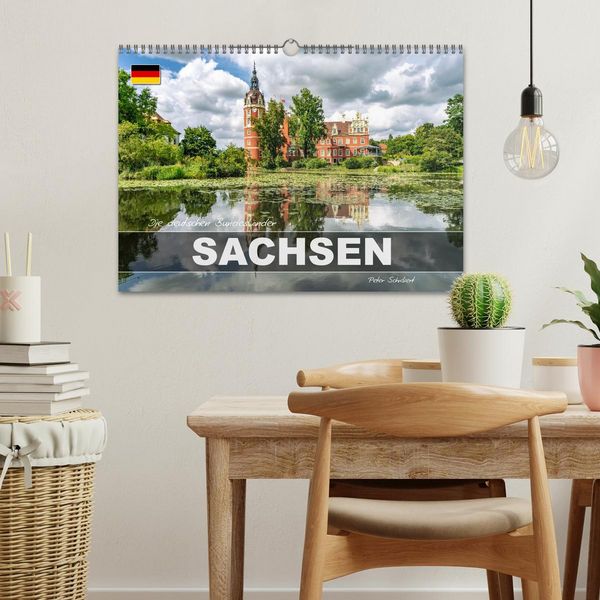 Produktbild: Die deutschen Bundesl&auml;nder - Sachsen (Wandkalender 2026 DIN A3 quer), CALVENDO Monatskalender
