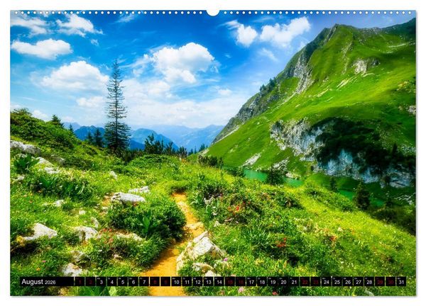 Produktbild: Oberstdorfer Bergwelt (hochwertiger Premium Wandkalender 2026 DIN A2 quer), Kunstdruck in Hochglanz