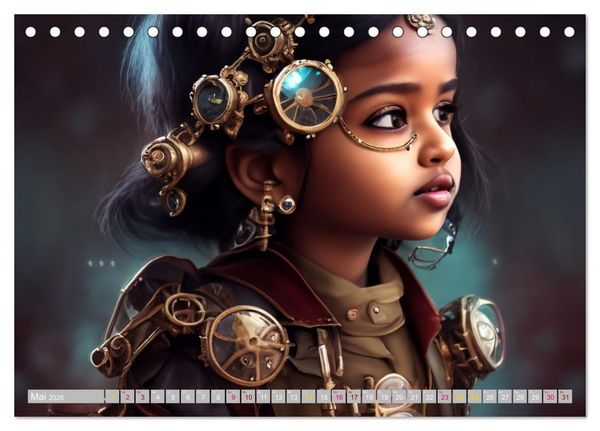 Produktbild: Starke M&auml;dchen - Steampunk Welten (Tischkalender 2026 DIN A5 quer), CALVENDO Monatskalender