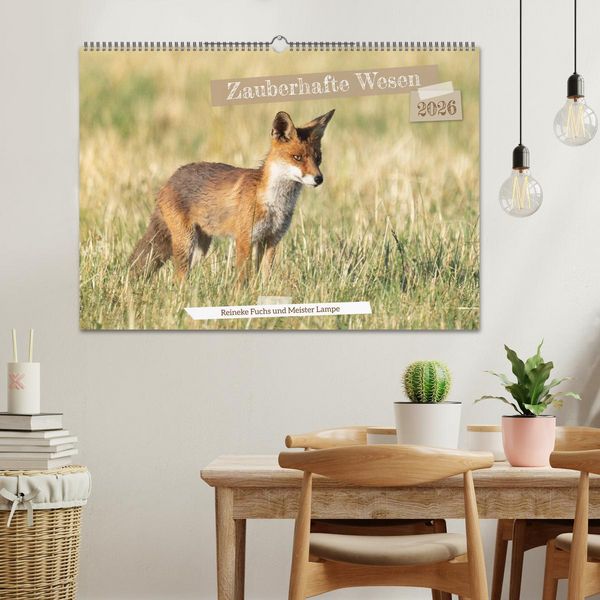 Produktbild: Zauberhafte Wesen - Reineke Fuchs und Meister Lampe (Wandkalender 2026 DIN A2 quer), CALVENDO Monatskalender