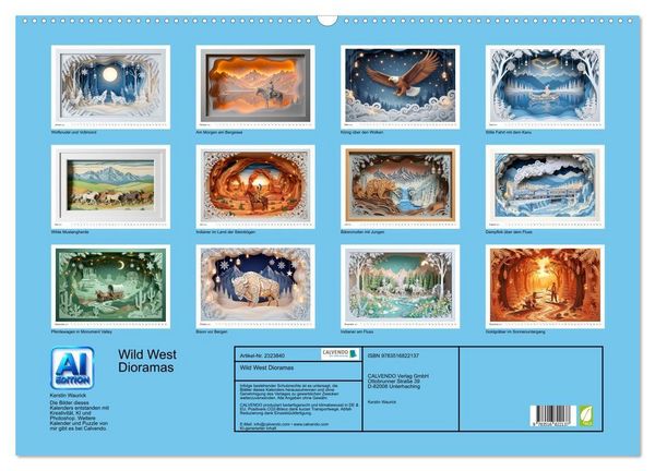 Produktbild: Wild West Dioramas (Wandkalender 2027 DIN A2 quer), CALVENDO Monatskalender