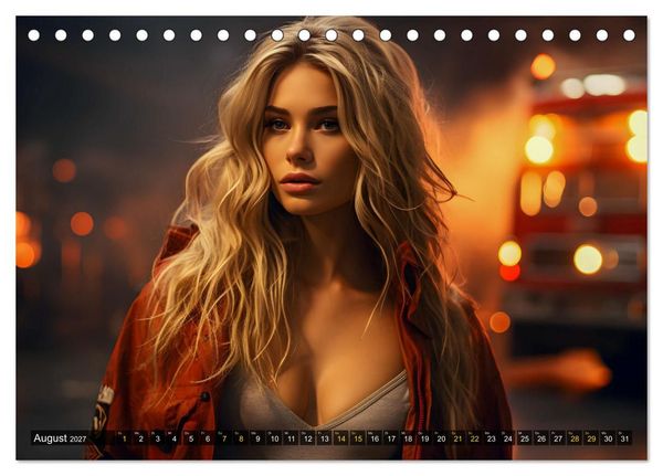 Produktbild: Sexy Feuerwehrfrauen: Hitzige Heldinnen zwischen Lippenstift und L&ouml;scheinsatz (Tischkalender 2027 DIN A5 quer), CALVENDO Monatskalender
