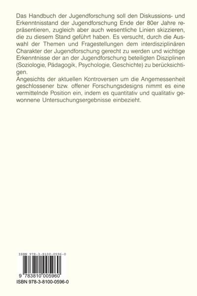 Produktbild: Handbuch der Jugendforschung