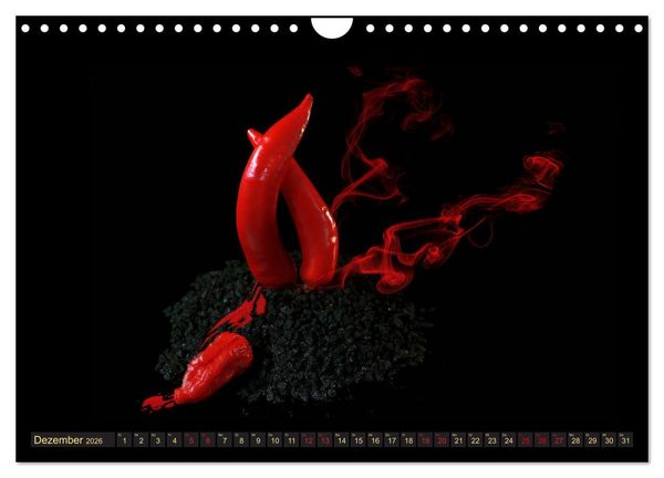 Produktbild: Scharfe Chili Fantasien - Creative Food Design (Wandkalender 2026 DIN A4 quer), CALVENDO Monatskalender