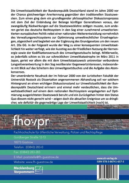 Produktbild: Die Umweltstaatlichkeit der Bundesrepublik Deutschland