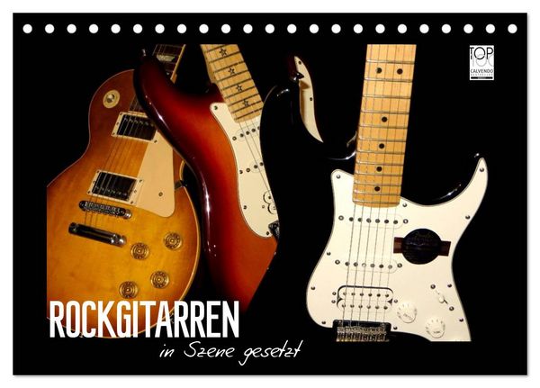 Produktbild: ROCKGITARREN in Szene gesetzt (Tischkalender 2026 DIN A5 quer), CALVENDO Monatskalender