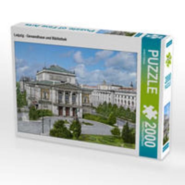 CALVENDO Puzzle Gewandhaus und Bibliothek | 2000 Teile Lege-Größe 90 × 67 cm Foto-Puzzle für glückliche Stunden