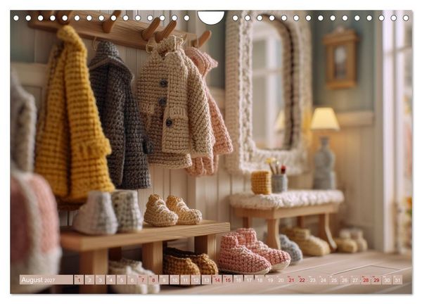 Produktbild: Amigurumi Wohnwelten. Textiles Interior Design mit Charme (Wandkalender 2027 DIN A4 quer), CALVENDO Monatskalender
