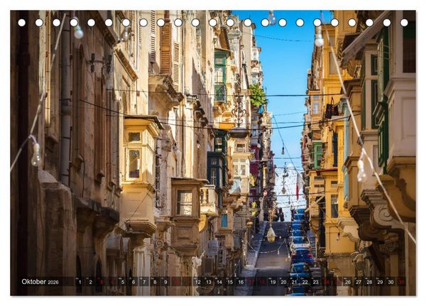 Produktbild: Valletta - Morbide Sch&ouml;nheit im Mittelmeer (Tischkalender 2026 DIN A5 quer), CALVENDO Monatskalender