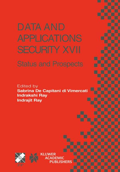 Produktbild: Data and Applications Security XVII
