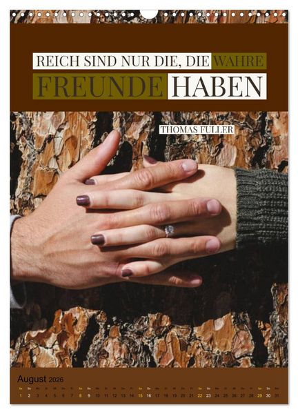 Produktbild: Freundschaft Weisheiten und Zitate (Wandkalender 2026 DIN A3 hoch), CALVENDO Monatskalender