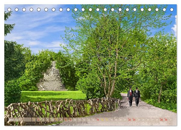 Produktbild: Aschersleben um 1900 &ndash; Auf der alten Burg - Kolorierte Schwarzwei&szlig;fotos (Tischkalender 2027 DIN A5 quer), CALVENDO Monatskalender