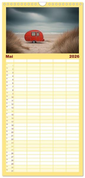 Produktbild: Familienplaner 2026 - Caravanesque mit 5 Spalten (Wandkalender, 21 x 45 cm) CALVENDO