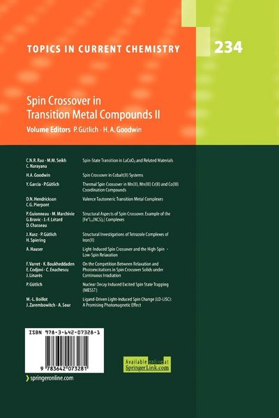 Produktbild: Spin Crossover in Transition Metal Compounds II