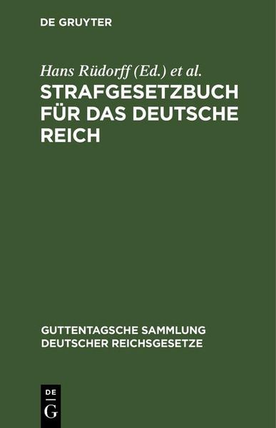 Produktbild: Strafgesetzbuch f&uuml;r das Deutsche Reich