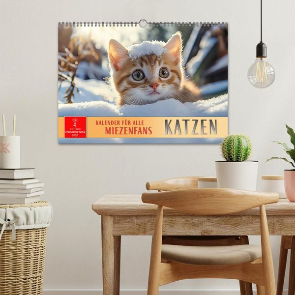 Produktbild: Katzen - Kalender f&uuml;r alle Miezenfans (Wandkalender 2026 DIN A3 quer), CALVENDO Monatskalender