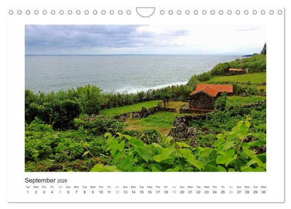 Produktbild: Sao Jorge Island of the Azores - fantastic fajas on the greenest island of Portugal (Wall Calendar 2026 DIN A4 landscape), CALVENDO 12 Month Wall Calendar