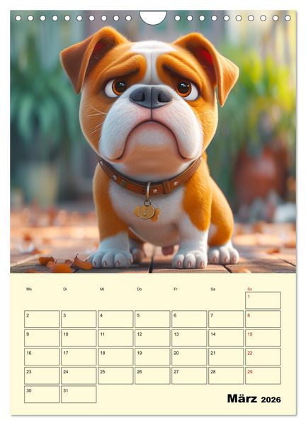 Produktbild: Entz&uuml;ckende Hunde. Liebliche Cartoons zum Schmunzeln (Wandkalender 2026 DIN A4 hoch), CALVENDO Monatskalender