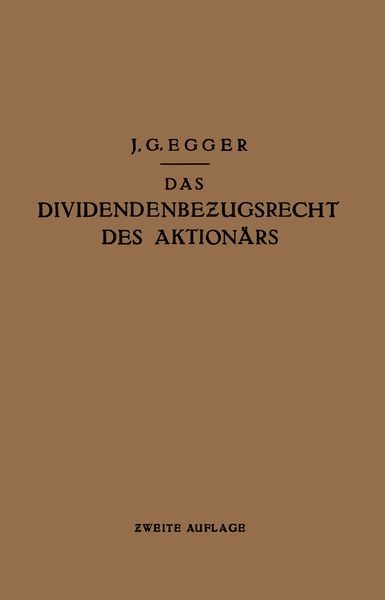 Produktbild: Das Dividendenbezugsrecht des Aktion&auml;rs