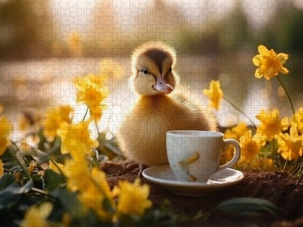 Produktbild: CALVENDO Puzzle Entenk&uuml;ken Kaffeezeit | 1000 Teile Lege-Gr&ouml;&szlig;e 64x48cm Foto-Puzzle f&uuml;r gl&uuml;ckliche Stunden