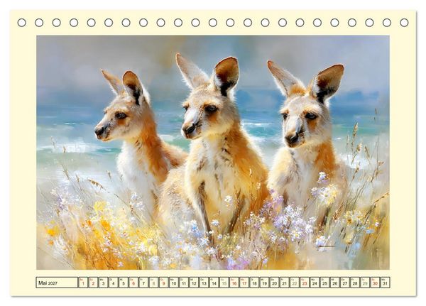 Produktbild: K&auml;ngurus. Spa&szlig; zwischen Sand, Wind und Wellen (Tischkalender 2027 DIN A5 quer), CALVENDO Monatskalender