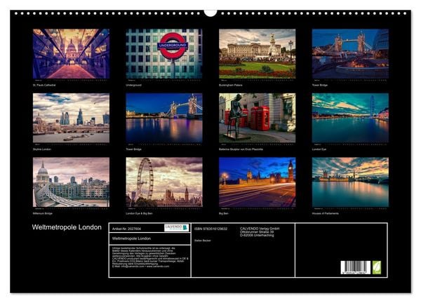 Produktbild: Weltmetropole London (Wandkalender 2026 DIN A2 quer), CALVENDO Monatskalender