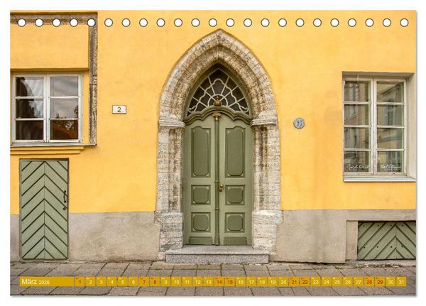 Produktbild: T&uuml;ren-Tore-Tallinn, Stadt mit m&auml;rchenhafter Atmosph&auml;re und Charme (Tischkalender 2026 DIN A5 quer), CALVENDO Monatskalender