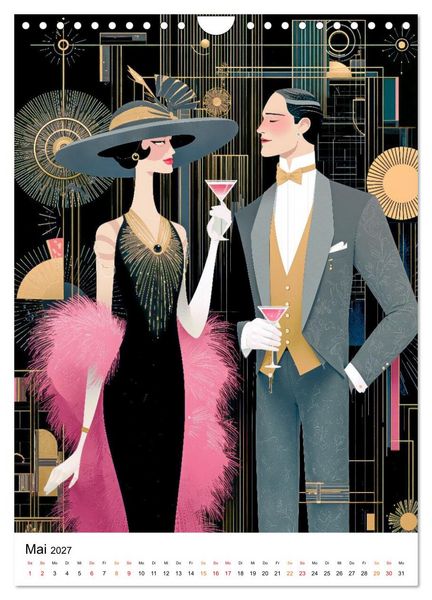 Produktbild: Art Deco - Glamour, Geometrie und Goldstaub (Wandkalender 2027 DIN A4 hoch), CALVENDO Monatskalender
