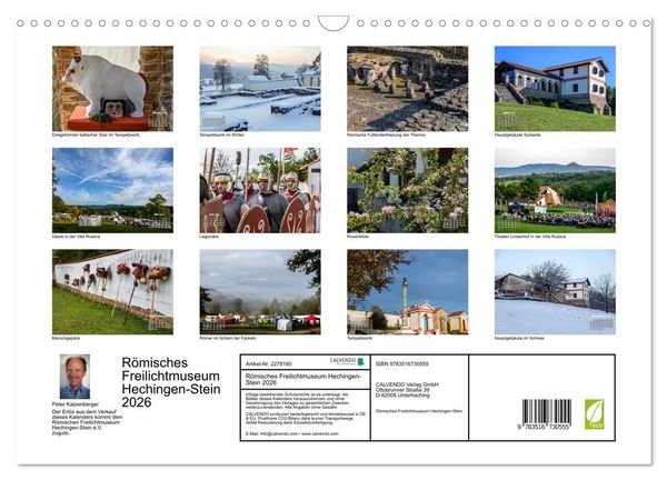 Produktbild: R&ouml;misches Freilichtmuseum Hechingen-Stein 2026 (Wandkalender 2026 DIN A3 quer), CALVENDO Monatskalender